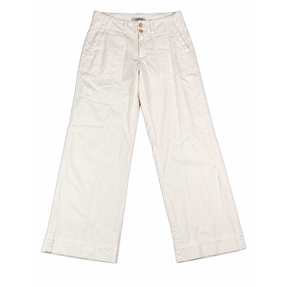 Liverpool Los Angeles Hannah Soft Denim Wide Leg Utility Pants sz 8/29 Ivory